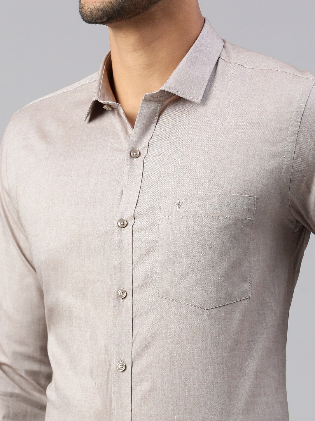 Mens Formal Light Grey Full Sleeves Shirt  CL6 GD5