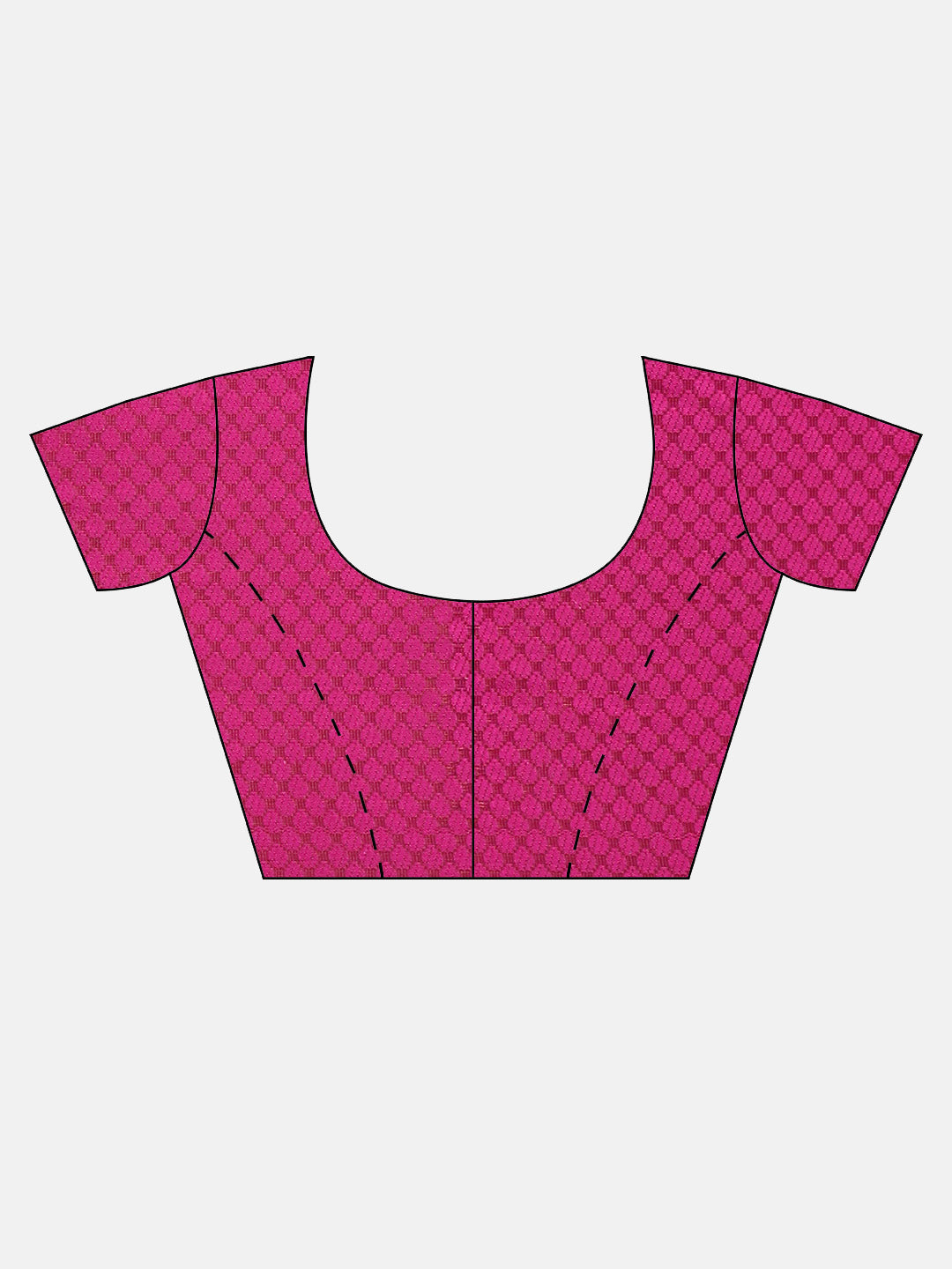 Womens Semi Silk Checked All Over Design Green &  Pink Jari Saree AS03