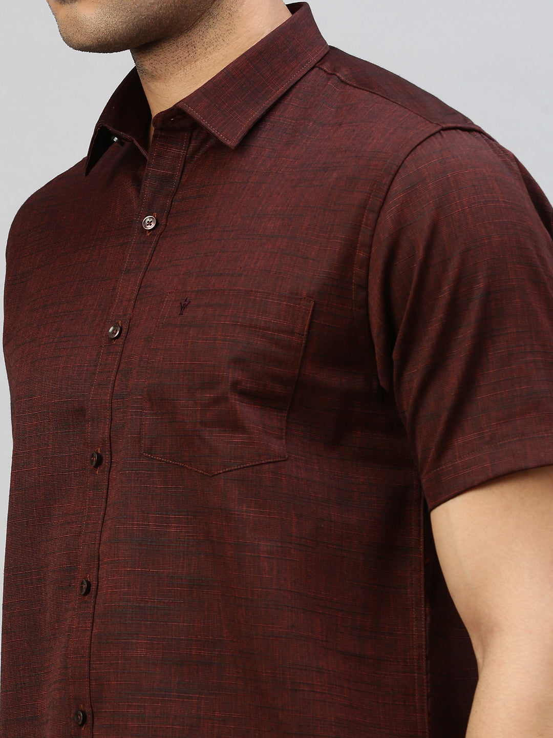 Mens Cotton Blend Shirt Brown T33 TI3