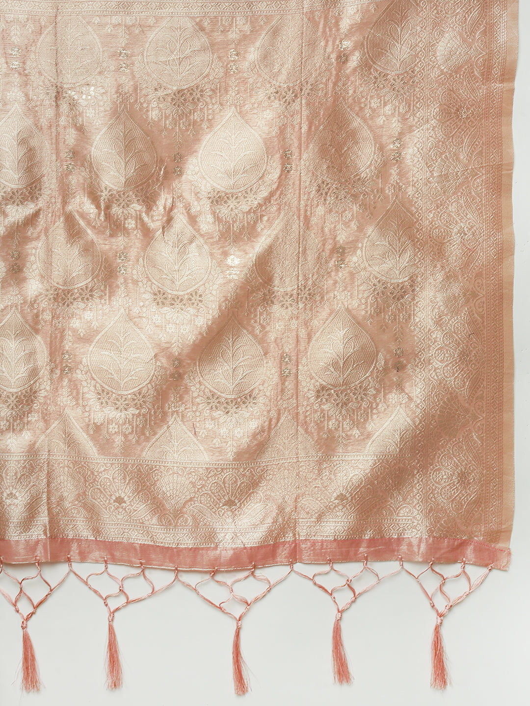 Women Baby Pink Cotton Weaving Saree PCS262