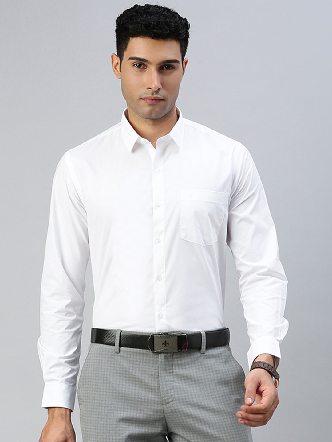 Mens Smart Fit Cotton Rich White Shirt Ever Fresh