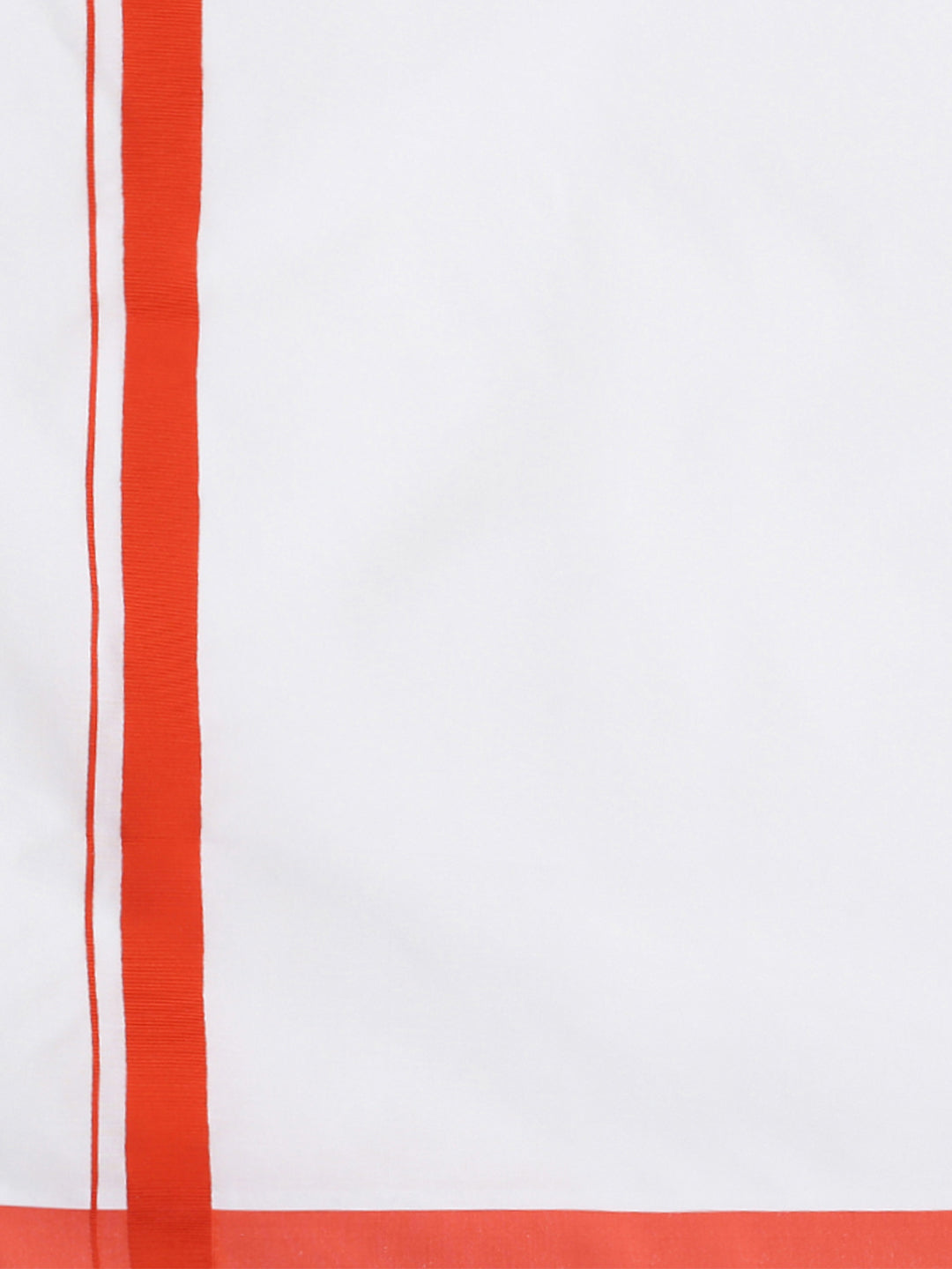 Mens White Shirt with Single Dhoti Dark Orange Combo WS08