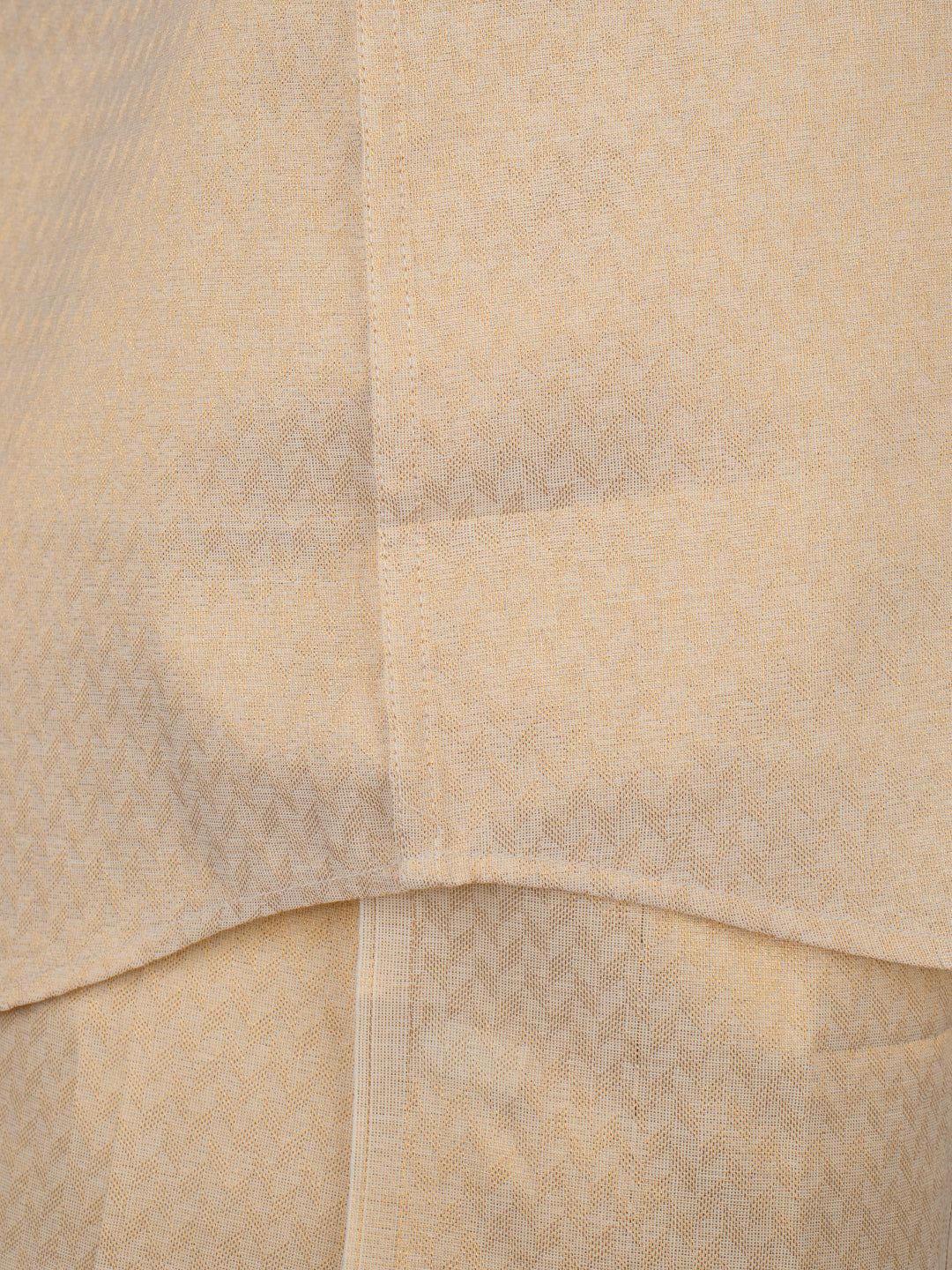 Men Gold Tissue Jacquard Full Sleeves Shirt with Matching Dhoti Set GD12