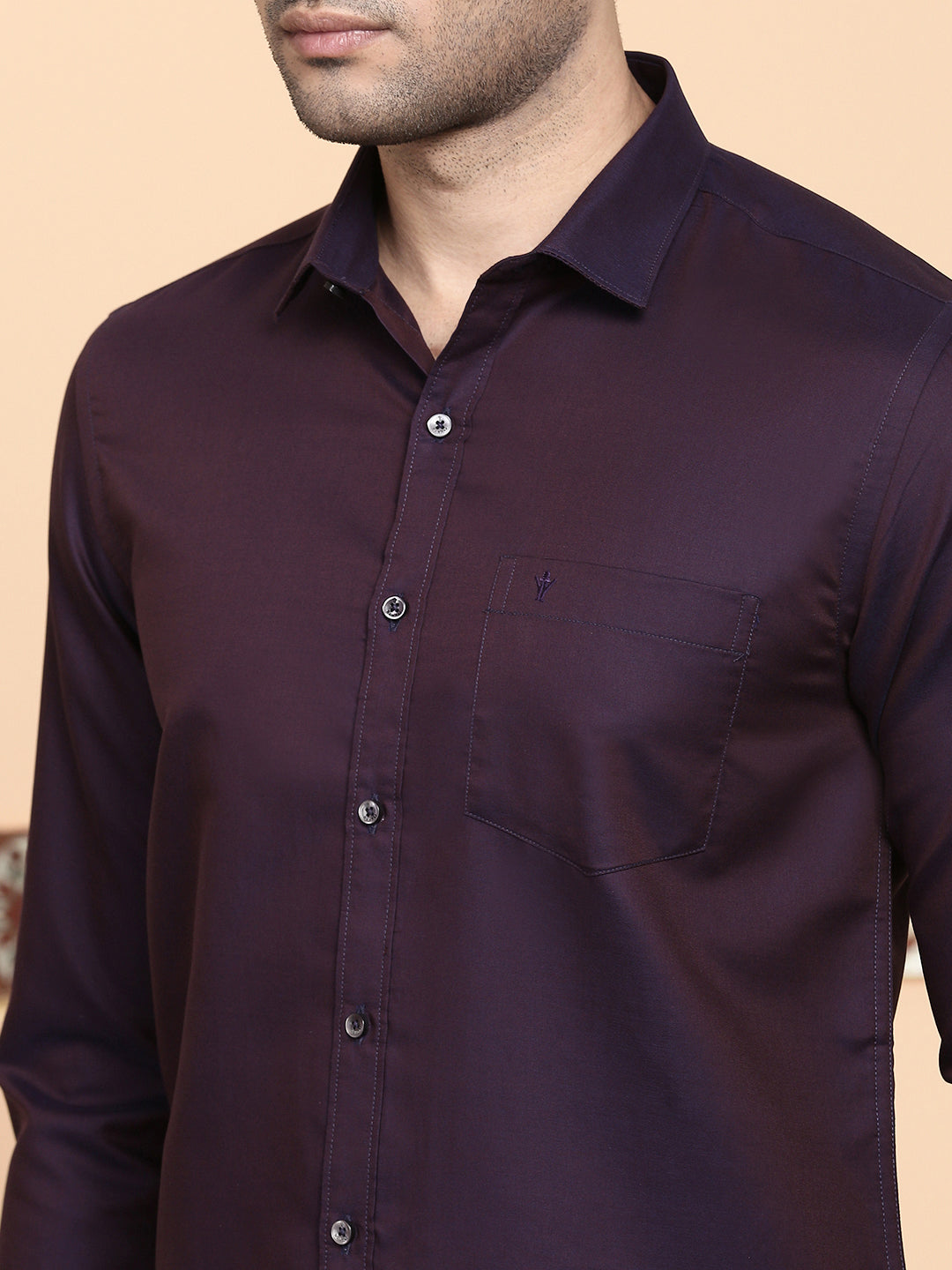 Men Premium Cotton Dark Purple Shirt EL GP16