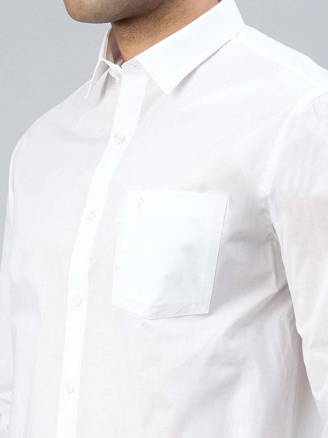 Men Cotton Rich White Shirt_Nanow Premium