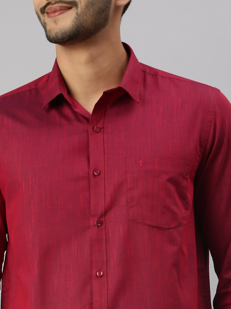 Mens Purple Matching Border Dhoti & Full Sleeves Shirt Set Evolution IC6