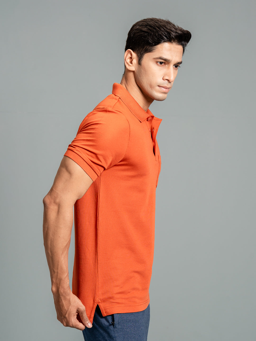 Men Cotton Rich Smart Fit Expert Polo T-Shirt Burnt Orange EP23