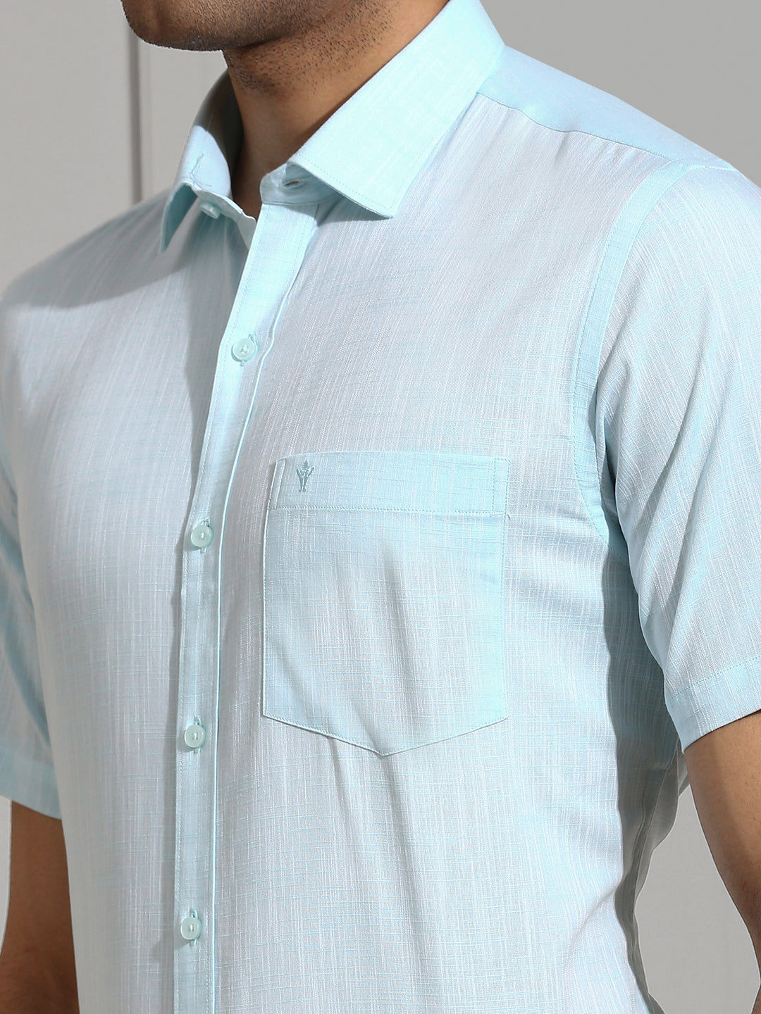 Men 100% Cotton Blue Shirt CL2 GT38