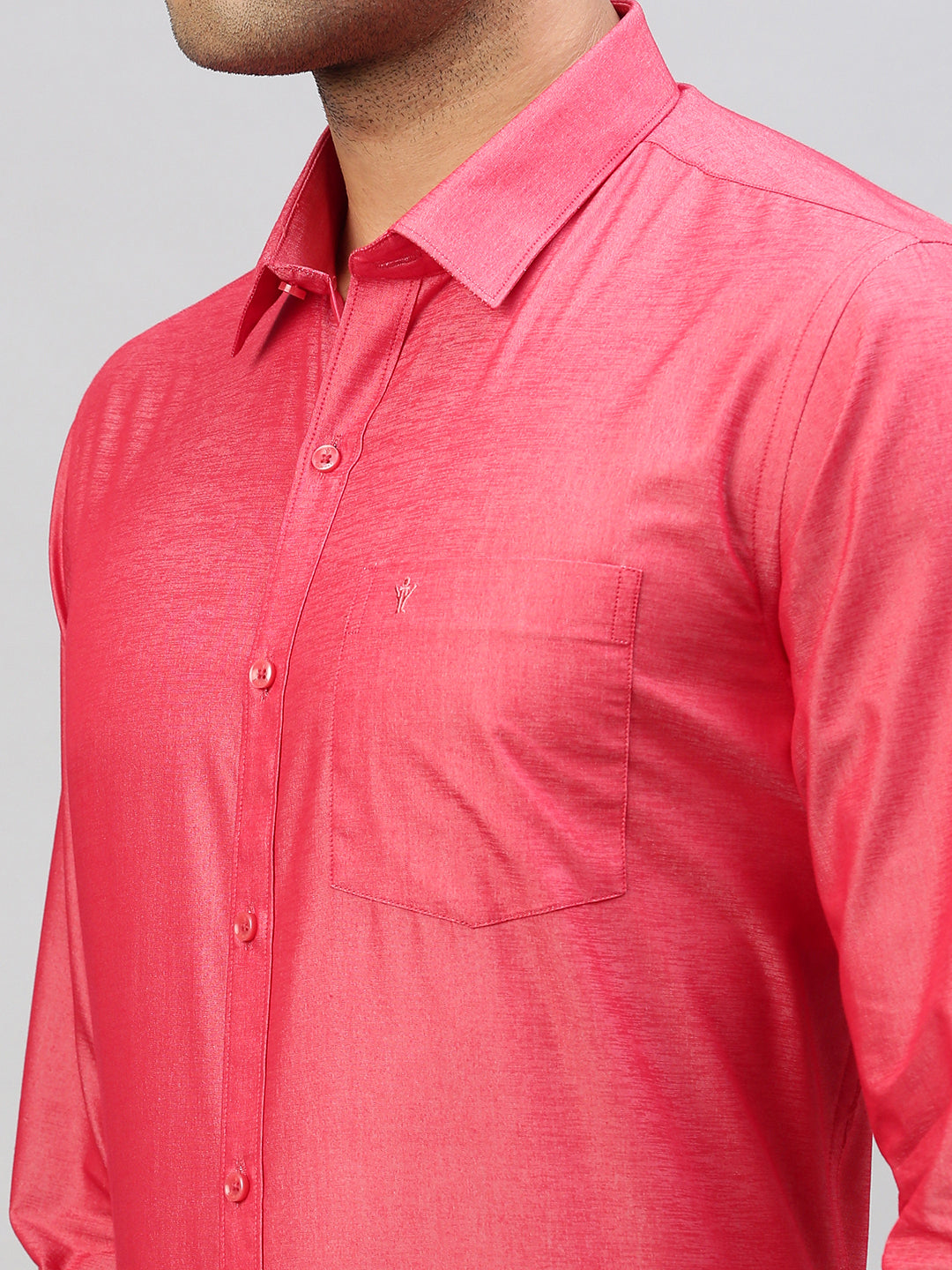 Men Cotton Rich Shirt Reddish Pink T46 TV2