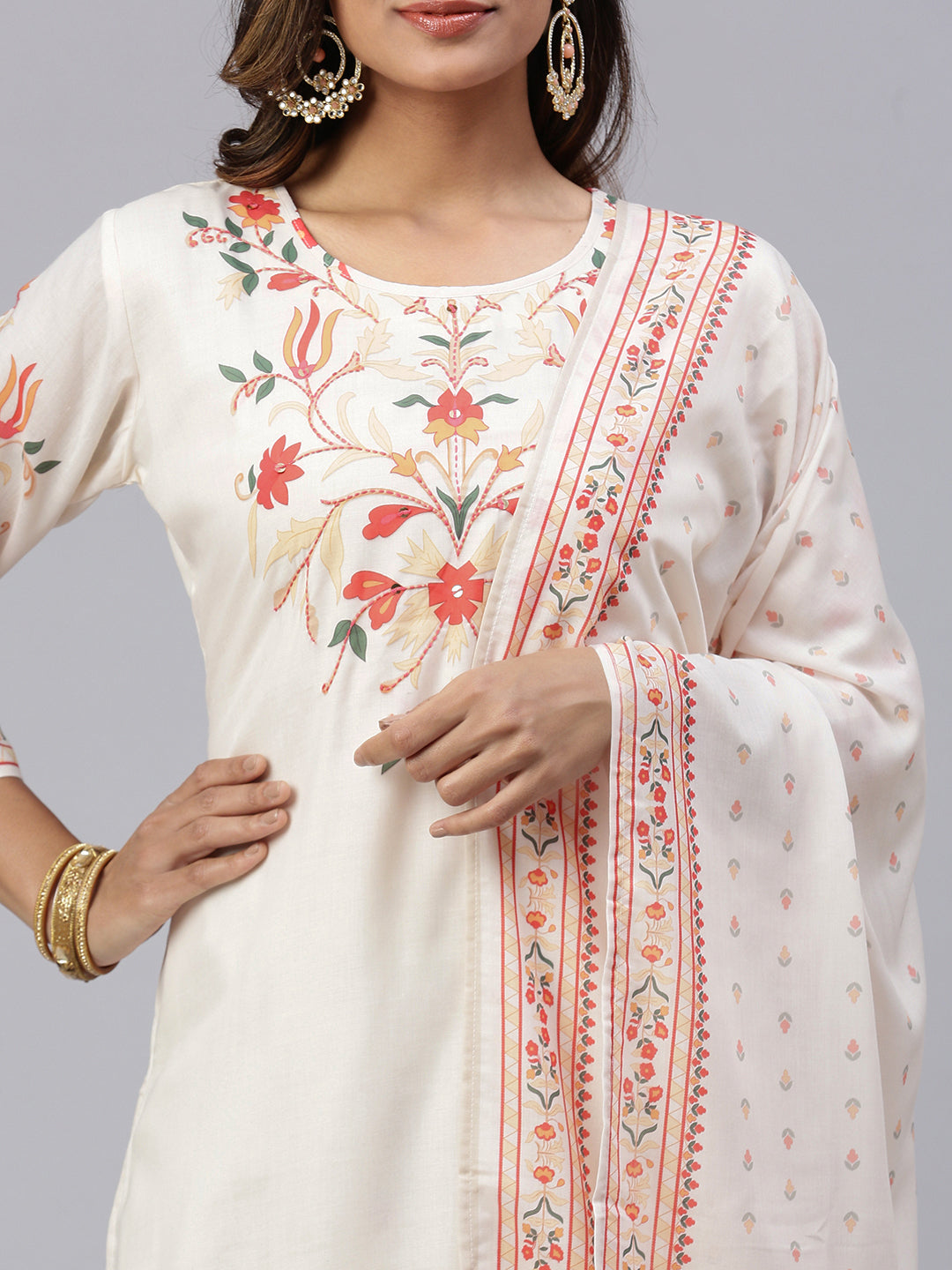 Women Cotton Embroidered Kurti Sets Yellow EKS27