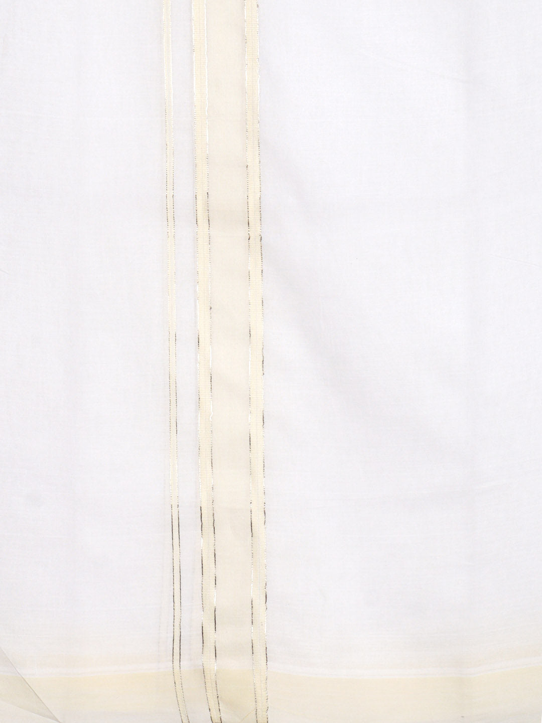 Men 100% Cotton Double Layer White Dhoti with Fancy Jari Border EJF16