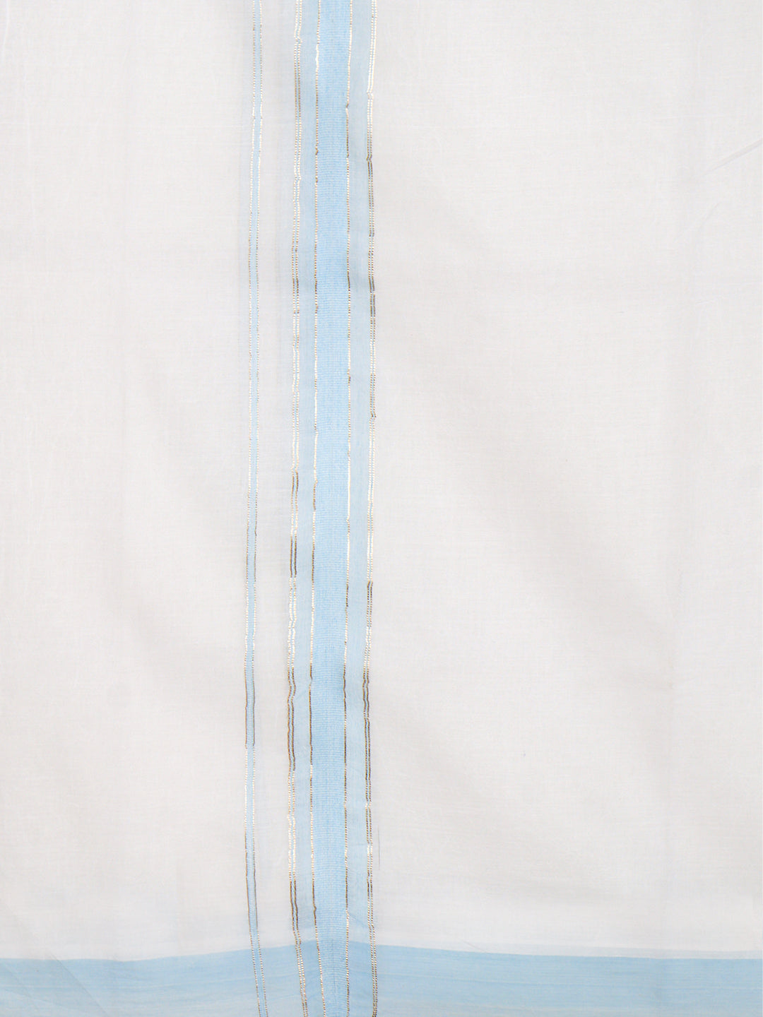 Men 100% Cotton Double Layer White Dhoti with Fancy Jari Border EJF18