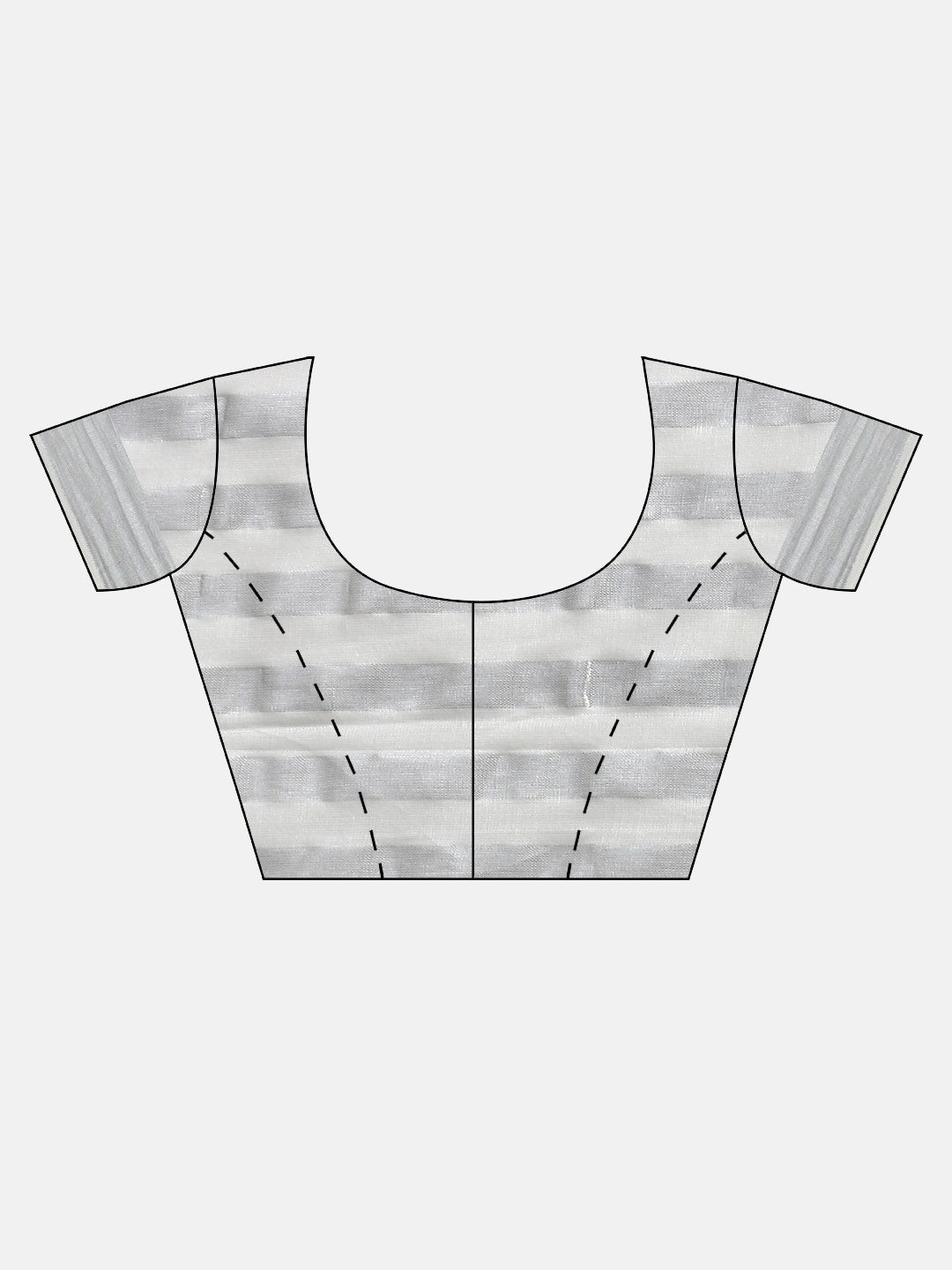Tissue Silver Jari Shirt Dhoti Set with Saree Couple Combo OCC04-Blouse view