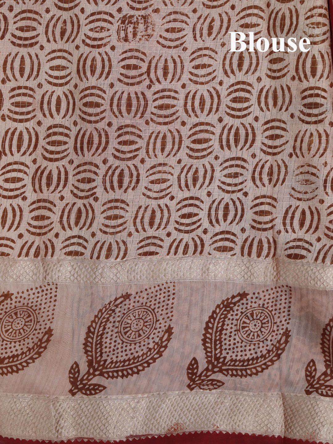 Women Maroon Semi Chanderi Cotton Printed Saree SC78