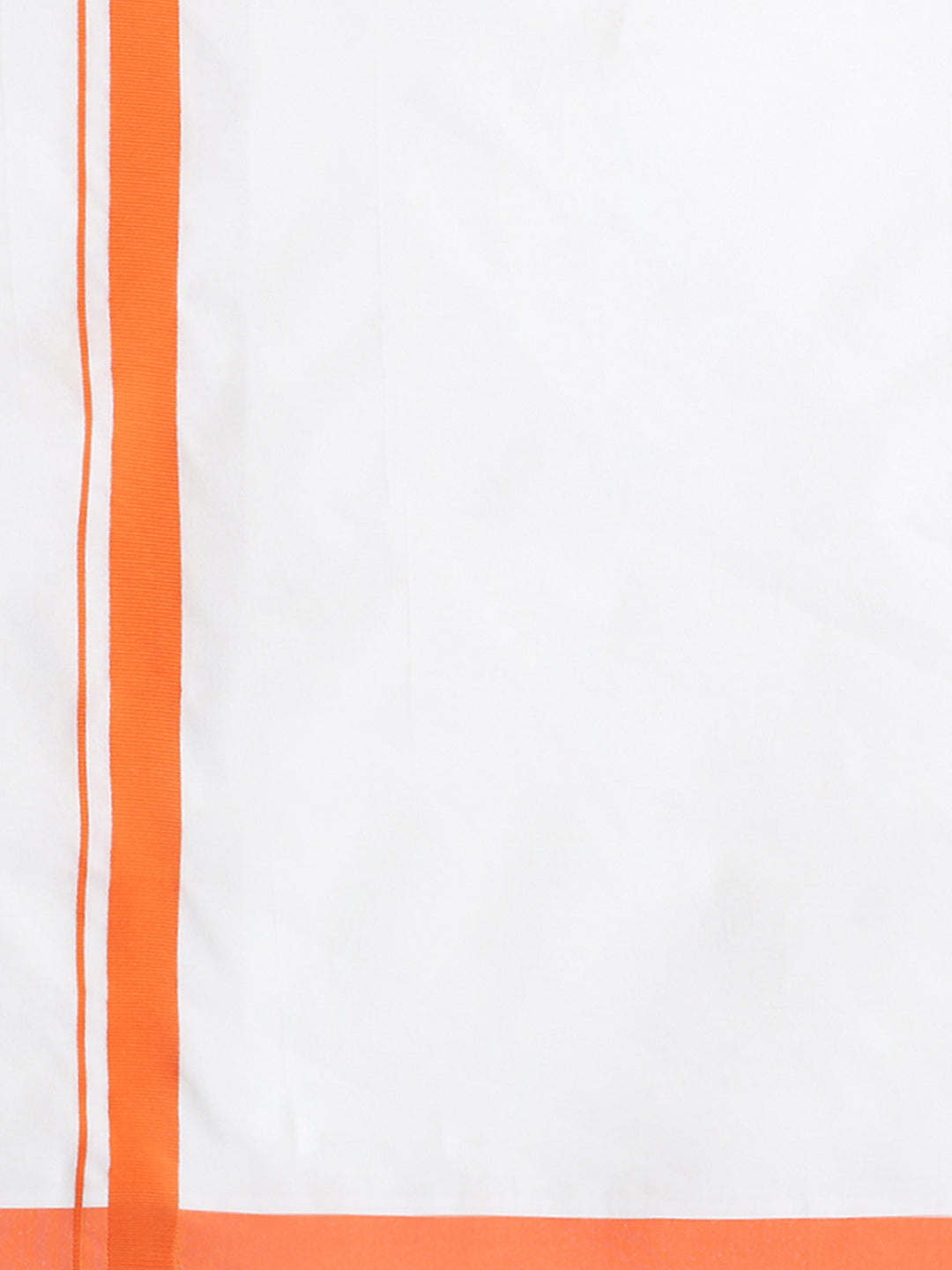 Men White Shirt with Single Layer Dhoti Orange Combo WS12