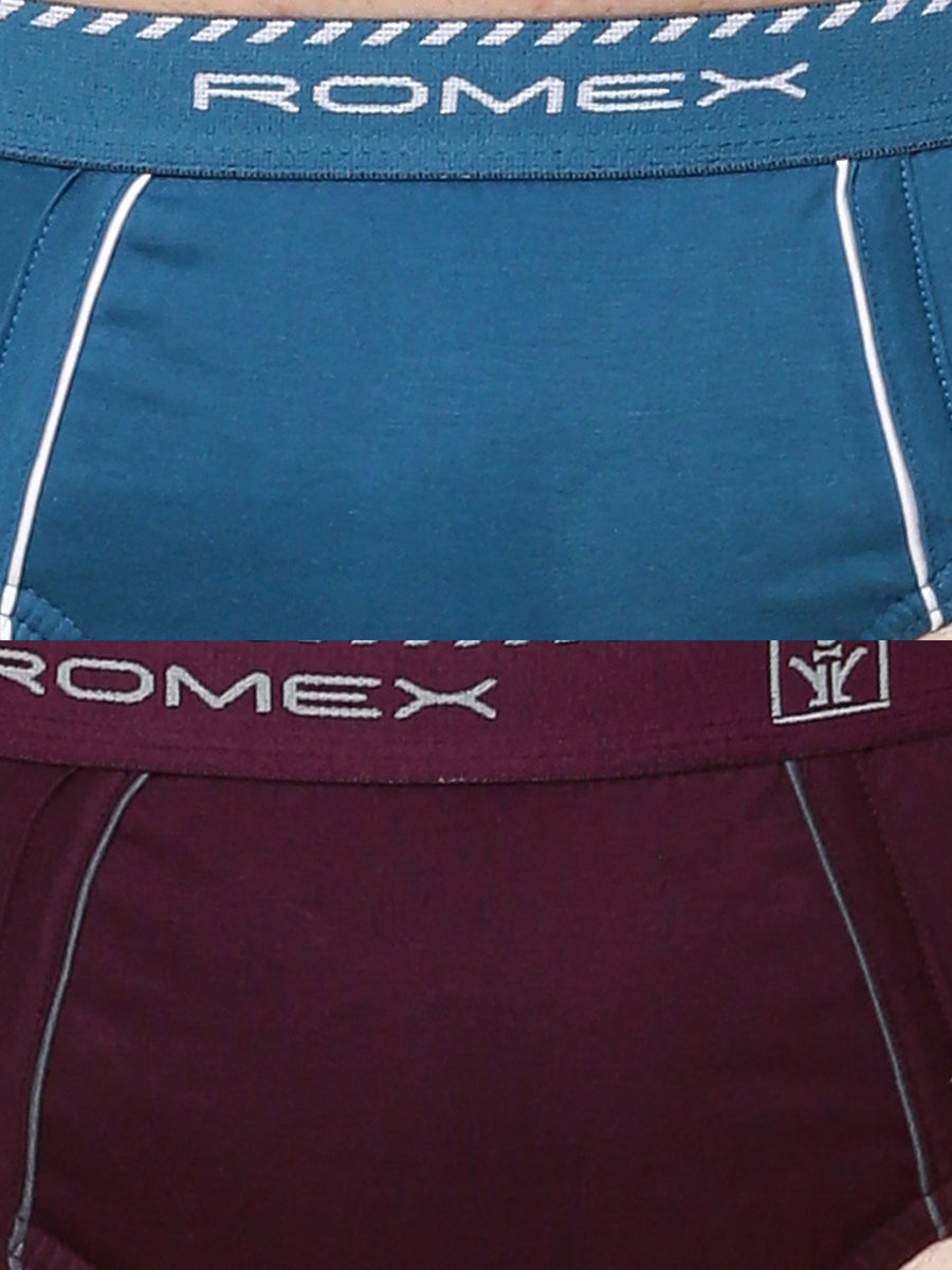Mens Soft Stretchable Solid Brief Outer Elastic Romex Value Pack-Zoom view