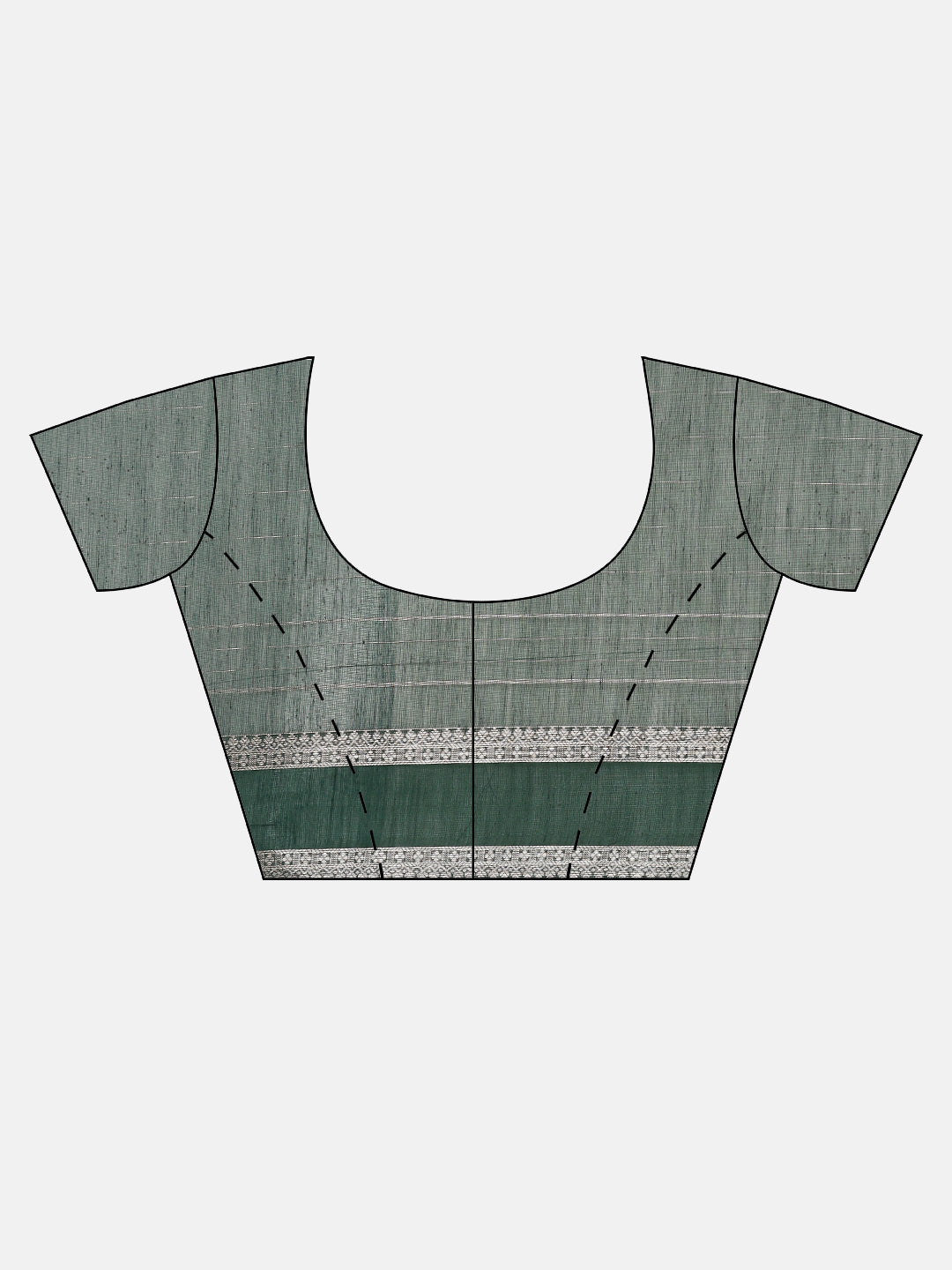 Women Dark Green Kora Cotton Saree SK99