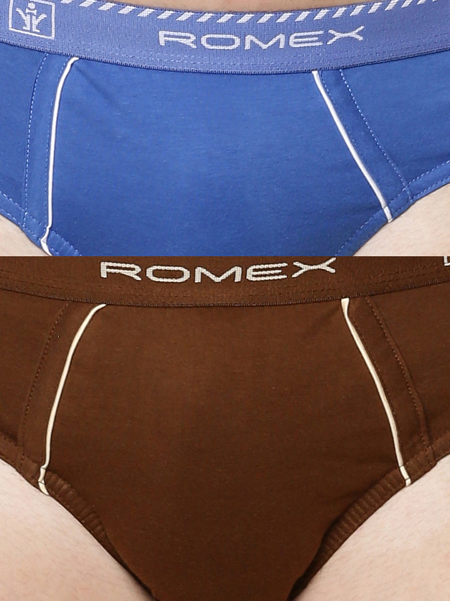 Mens Soft Stretchable Solid Brief Outer Elastic Romex Value Pack-View one