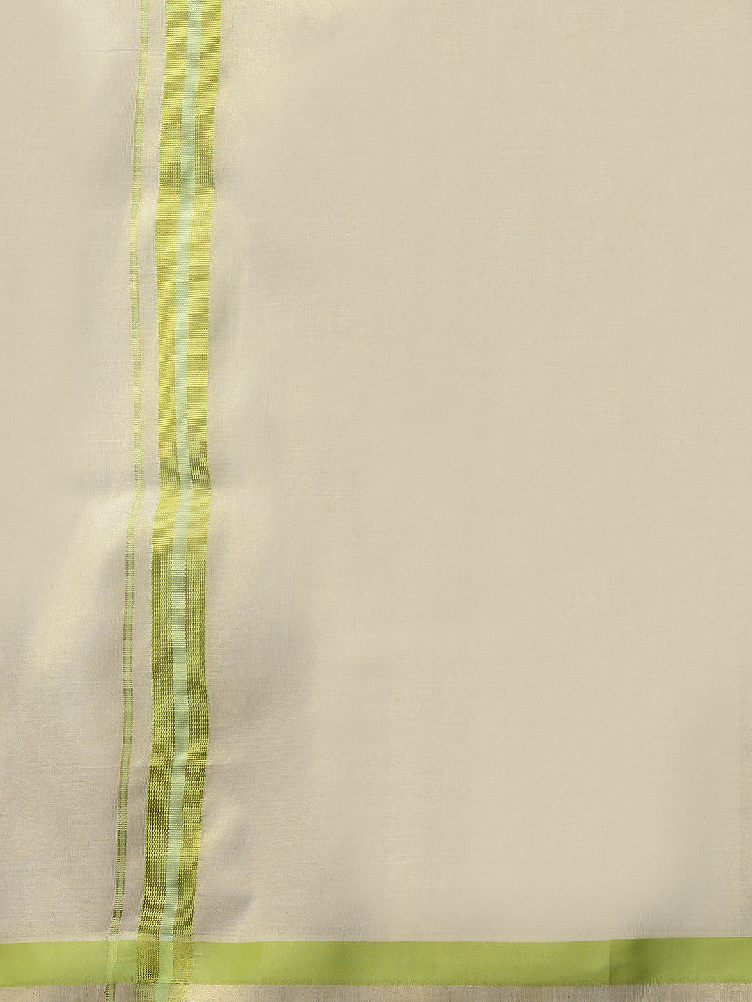 Mens Macho Lite Green Matching Border Dhoti With Full & Half Sleeves Shirt Set CCB