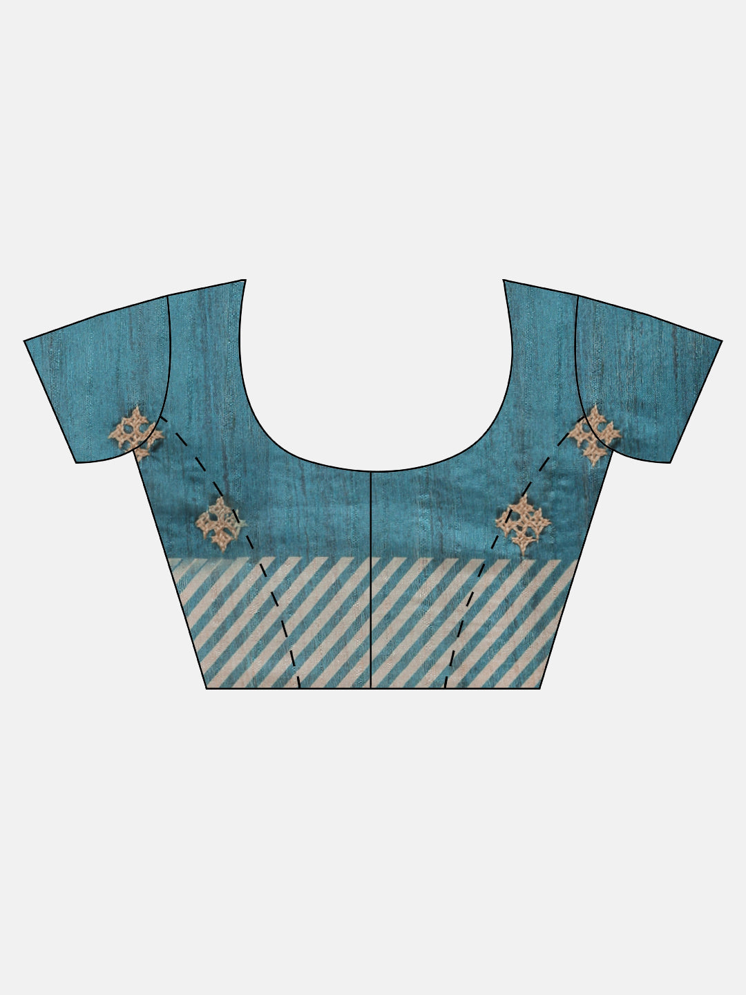 Women Blue with Brown Semi Raw Silk Embroidered Saree SRS113