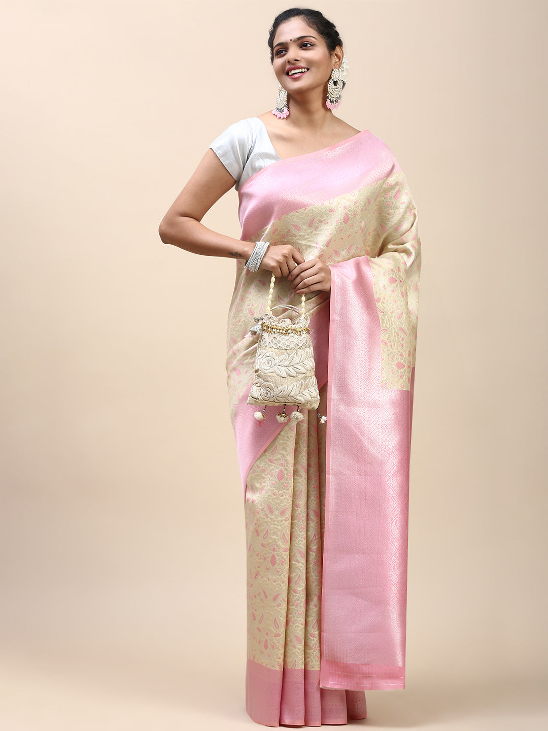 Women Semi Silk Saree Sandal SS294