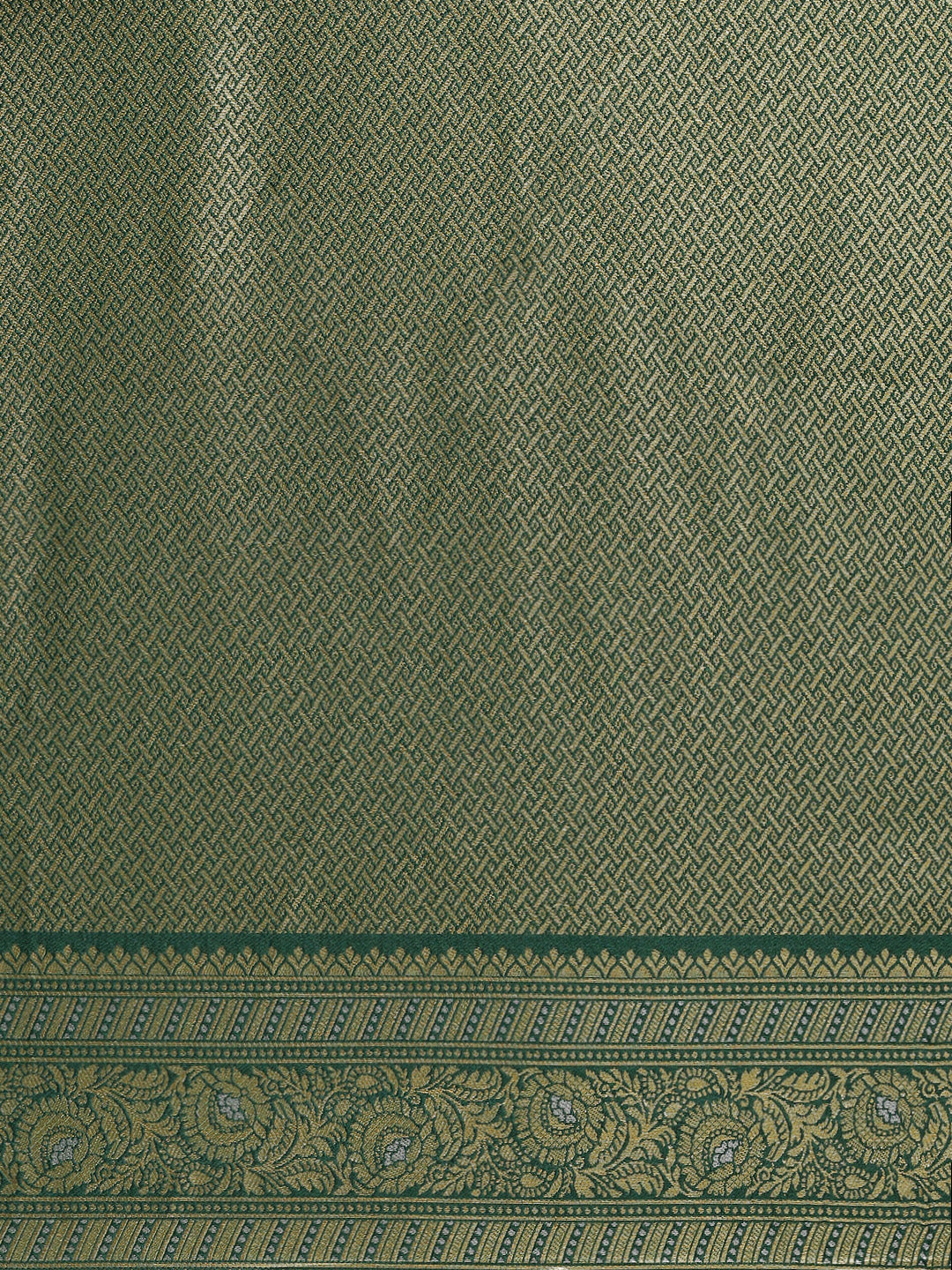 Womens Semi Silk Saree Green SS261