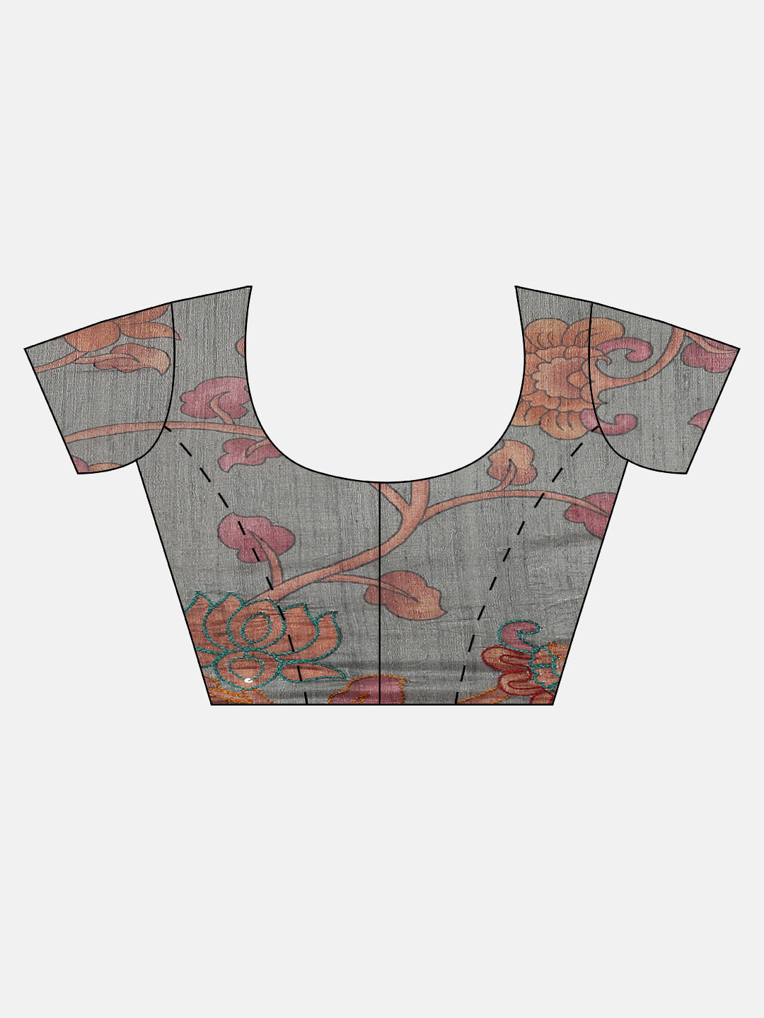 Women Grey Semi Raw Silk Embroidered Saree SRS109