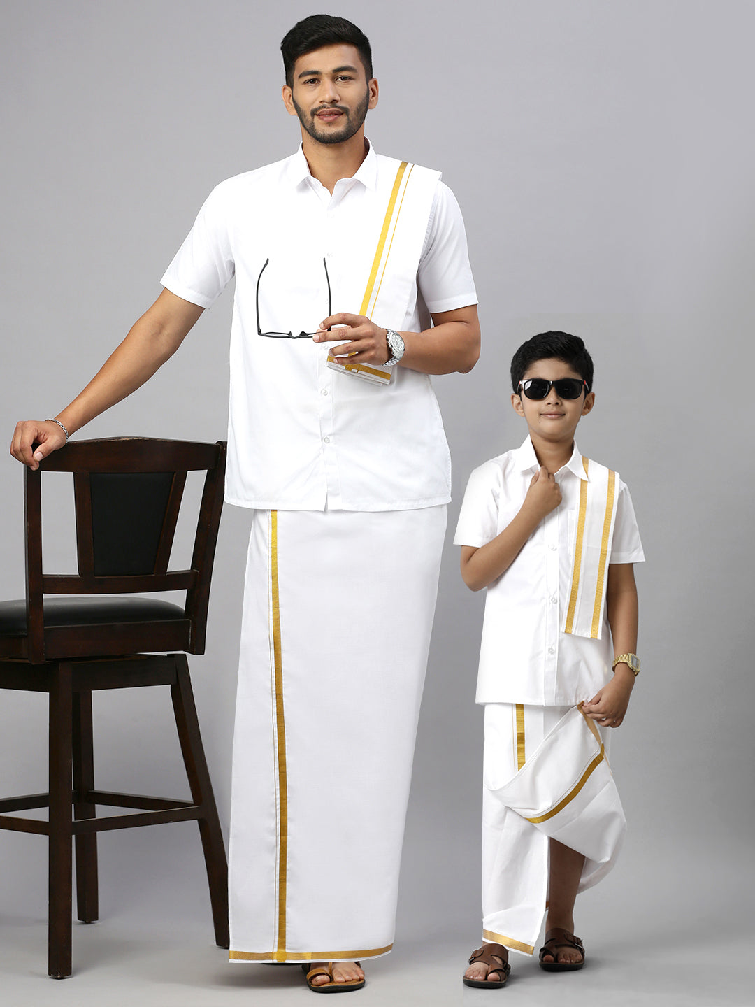 Buy Father Son Combo Sets Online Best Father And Son Matching Dresses Ethnic Father Son Dhoti Kurta Sets Ramraj Cotton