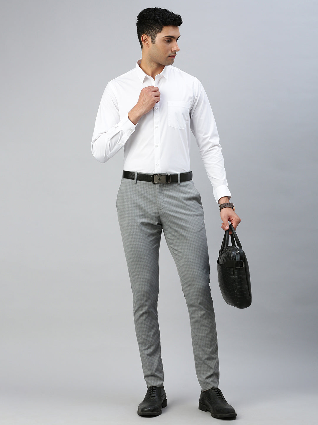 Men Uniform Wrinkle Free White Shirt Full Sleeves