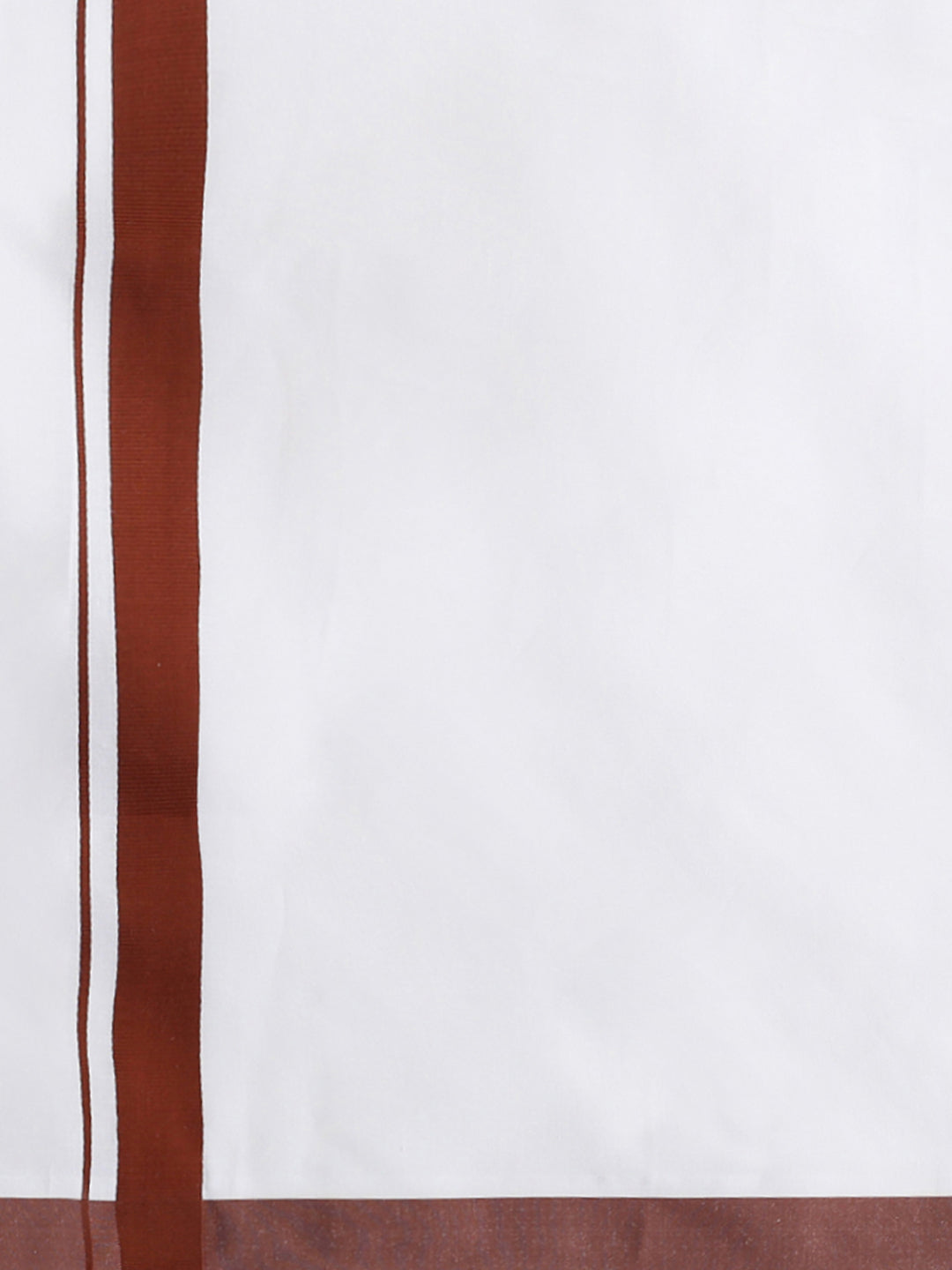 Mens White Shirt with Single Dhoti Brown Combo WS01