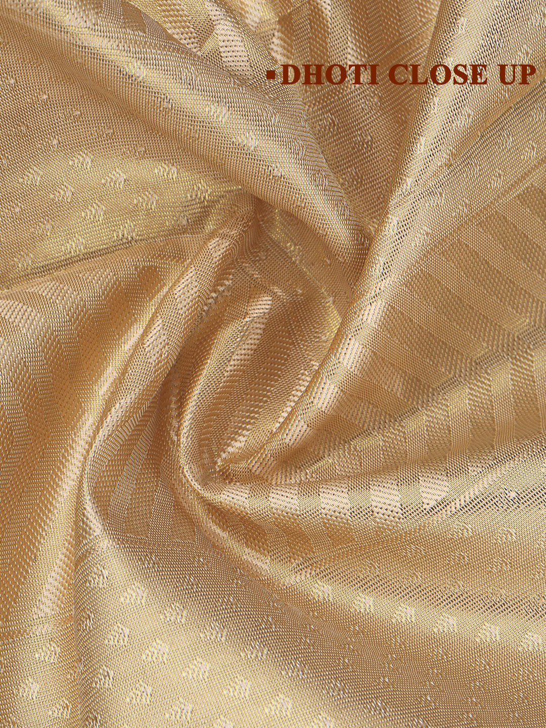 Men Art Silk Wedding Set Dhoti Shirting & Towel Set Gold Brahmotsavam B18(3*1)
