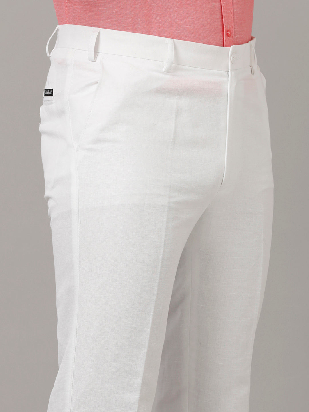 Men Linen Cotton Pants White Care