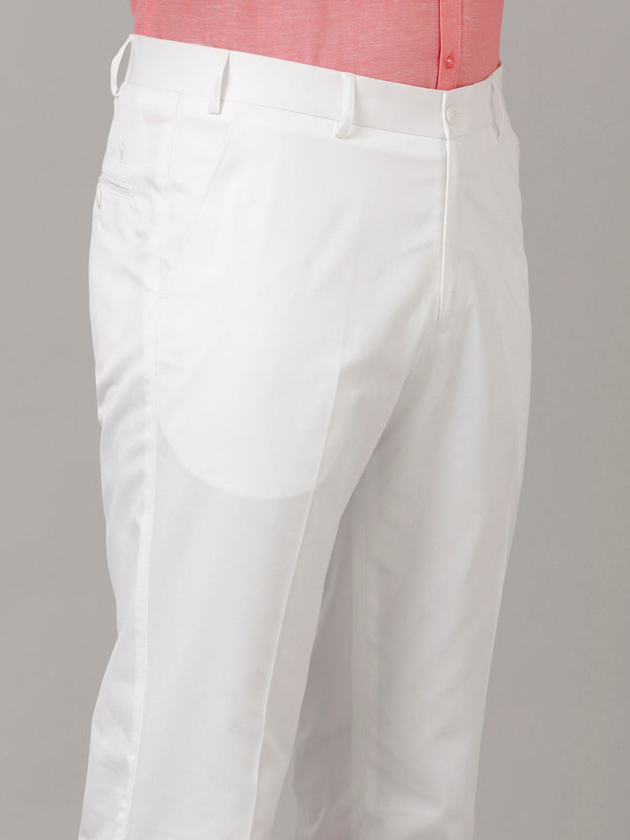 Mens Premium Cotton White Pant-Zoom view