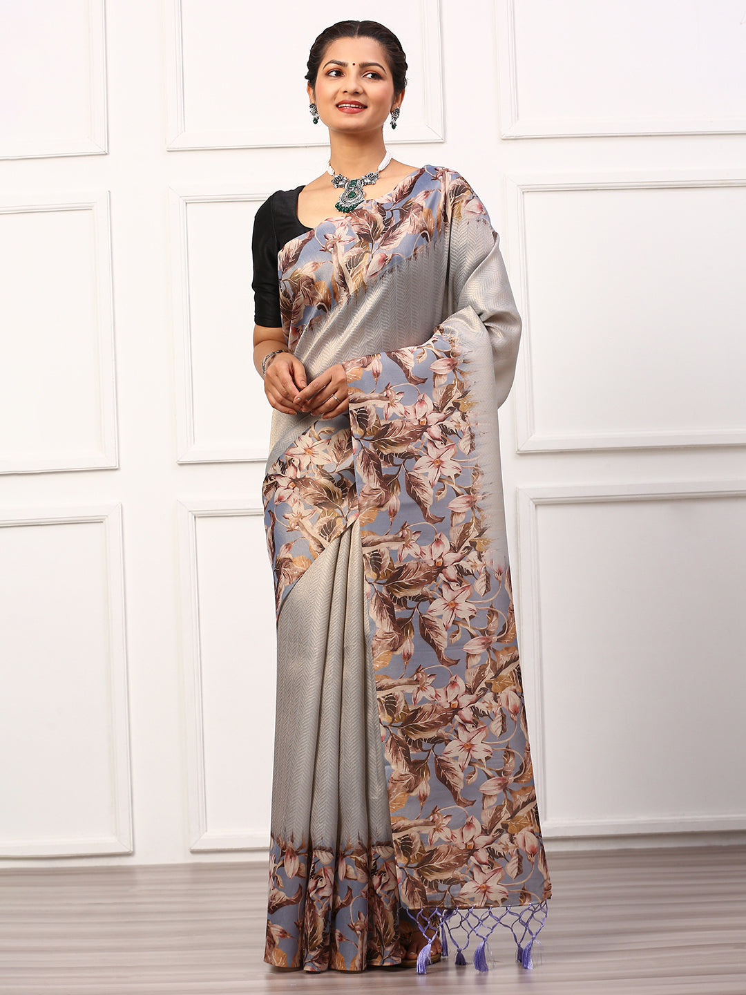 Womens Semi Silk Saree Blue SS235