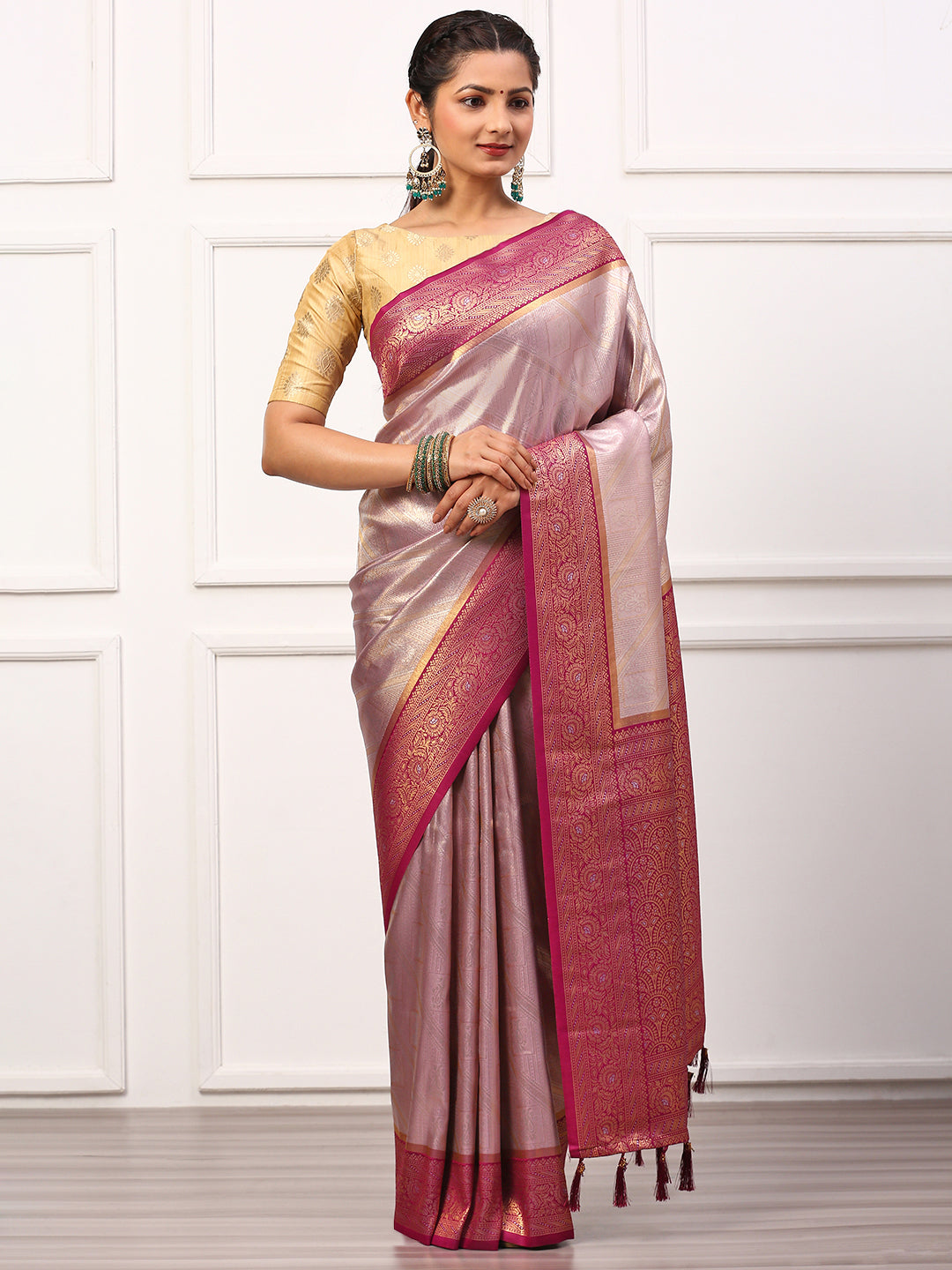 Womens Semi Silk Saree Purple SS262