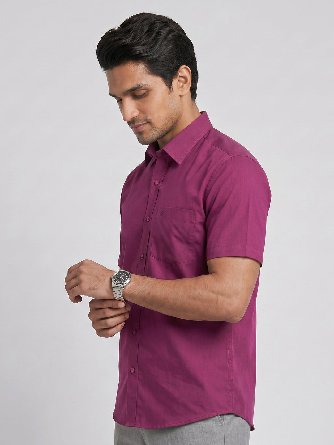 Men's 100% Cotton Smart Fit Deep Pink & Blue Shirts – 2 Piece Combo