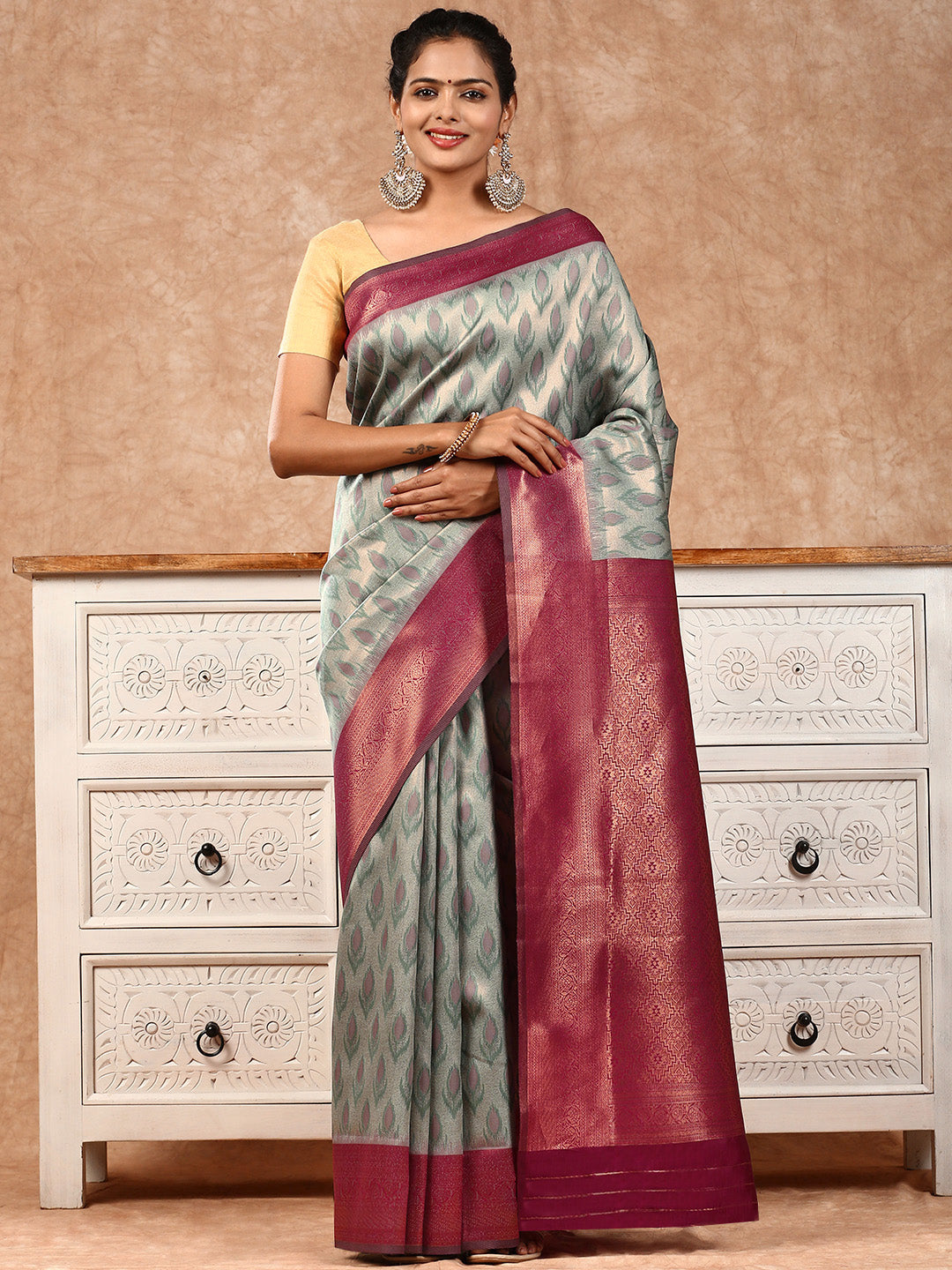 Women Semi Silk Saree Blue SS167