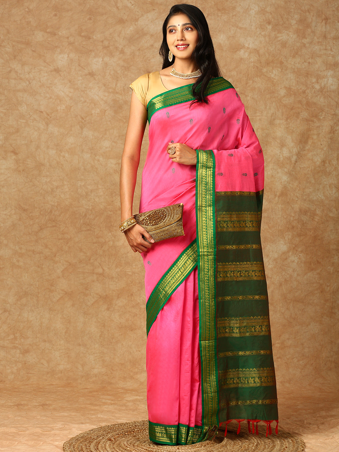 Women Kalyani Cotton Saree Pink PCS124