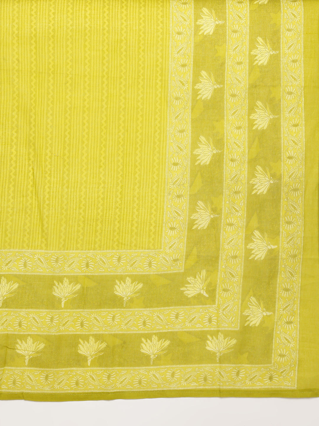 Women Green Cotton Printed Kurti Set EKS101