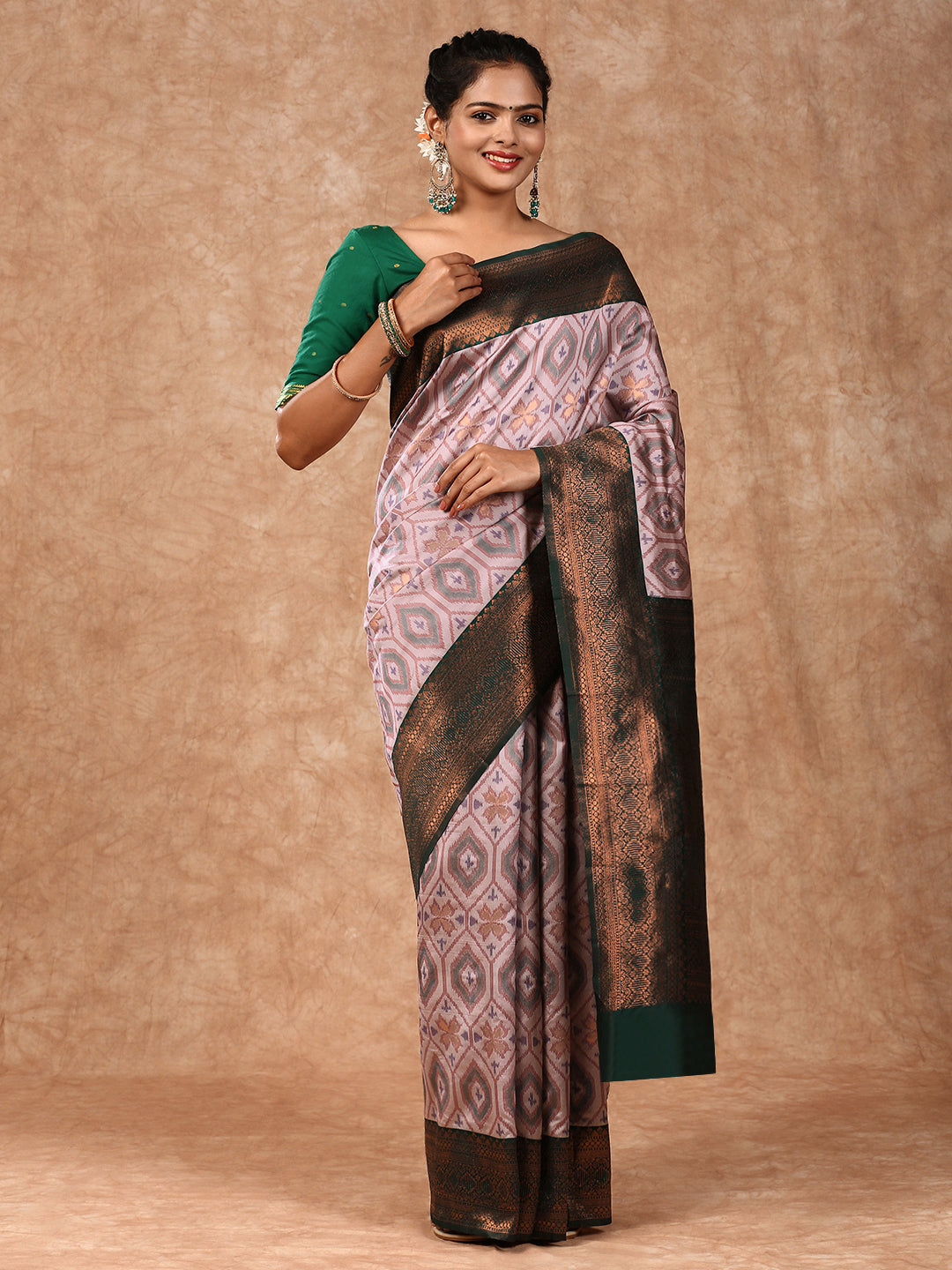 Women Semi Silk Saree Purple SS170