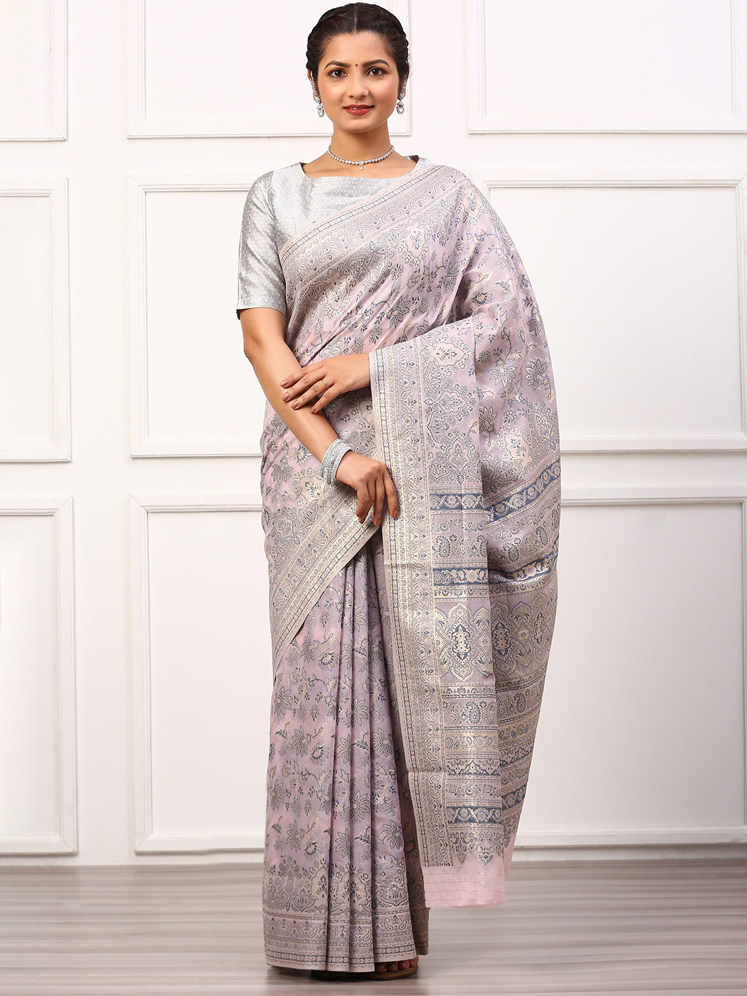 Women Semi Silk Saree Purple SS253