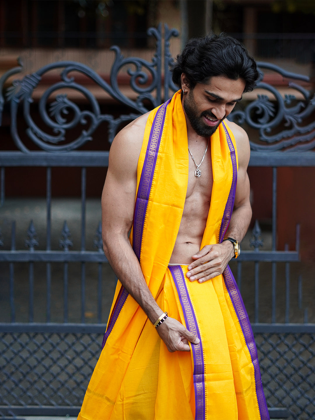 Men Panchakacham with Angavasthram Mango (9+5) Shreeman Pet