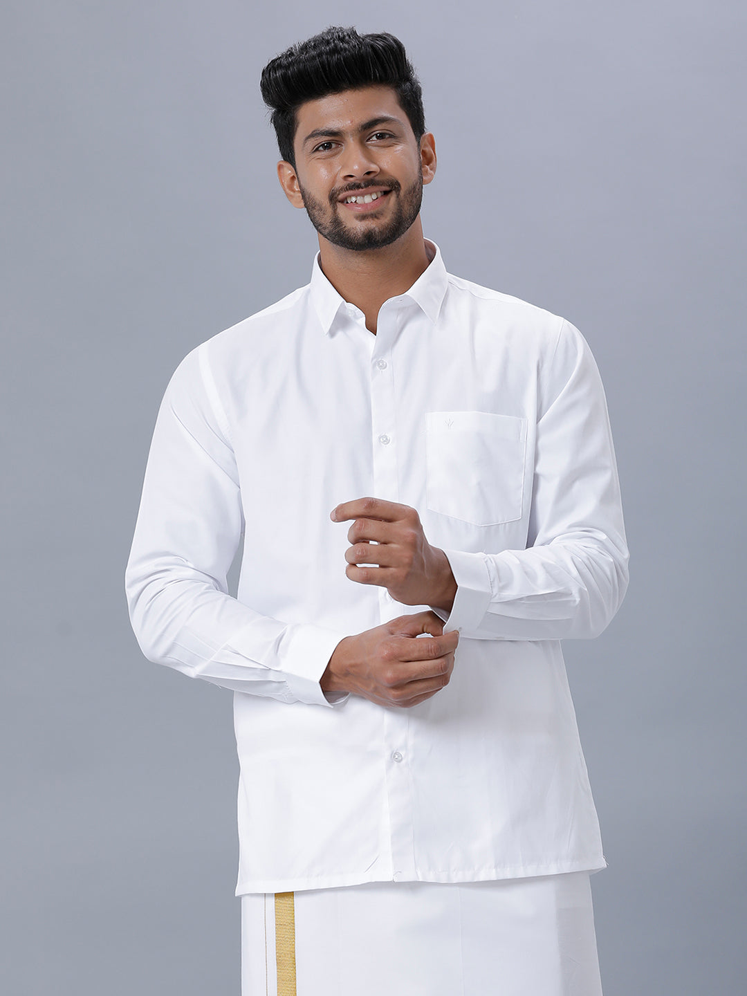 Buy Pure Cotton White Full Sleeve Shirt for Men Online
