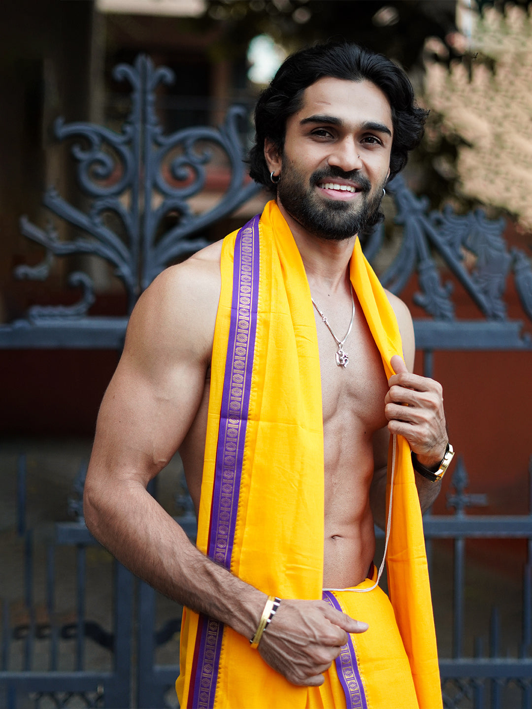 Men Panchakacham with Angavasthram Mango (9+5) Shreeman Pet