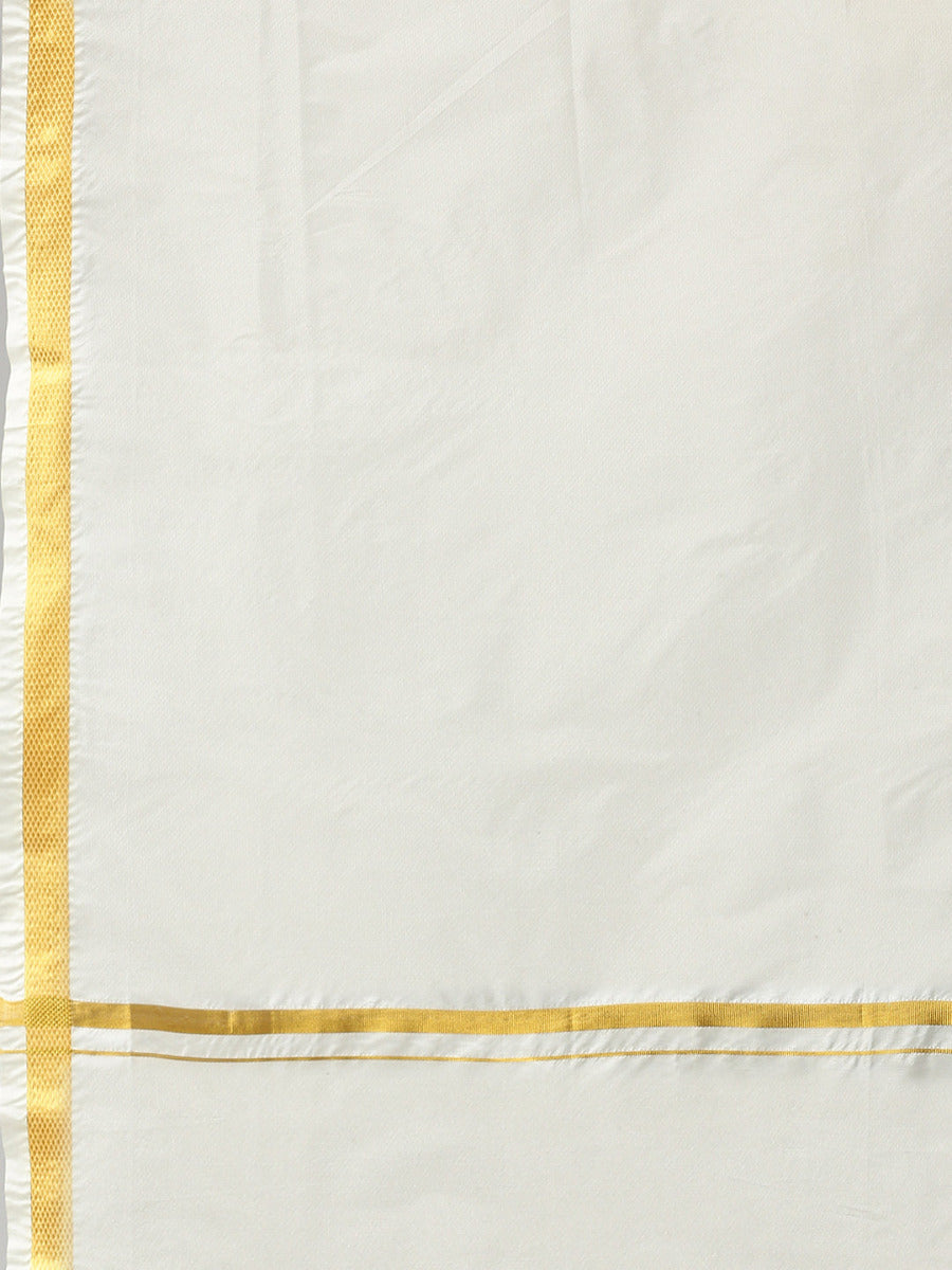 Premium Readymade Art Silk Panchakacham+Kurta+Towel set Thirumangalya-Towel view