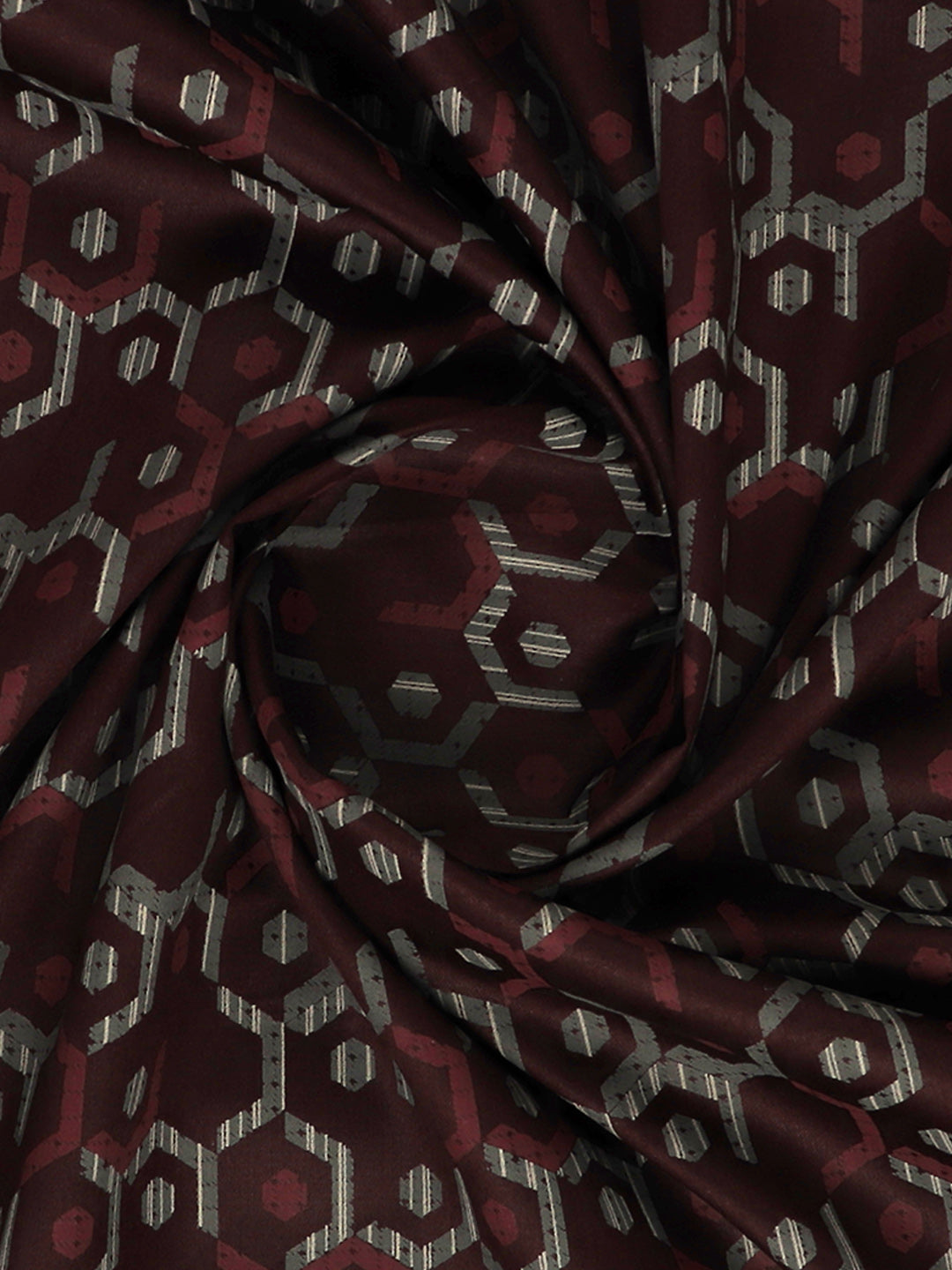 100%Cotton Printed Shirt Fabric Brown Oslo