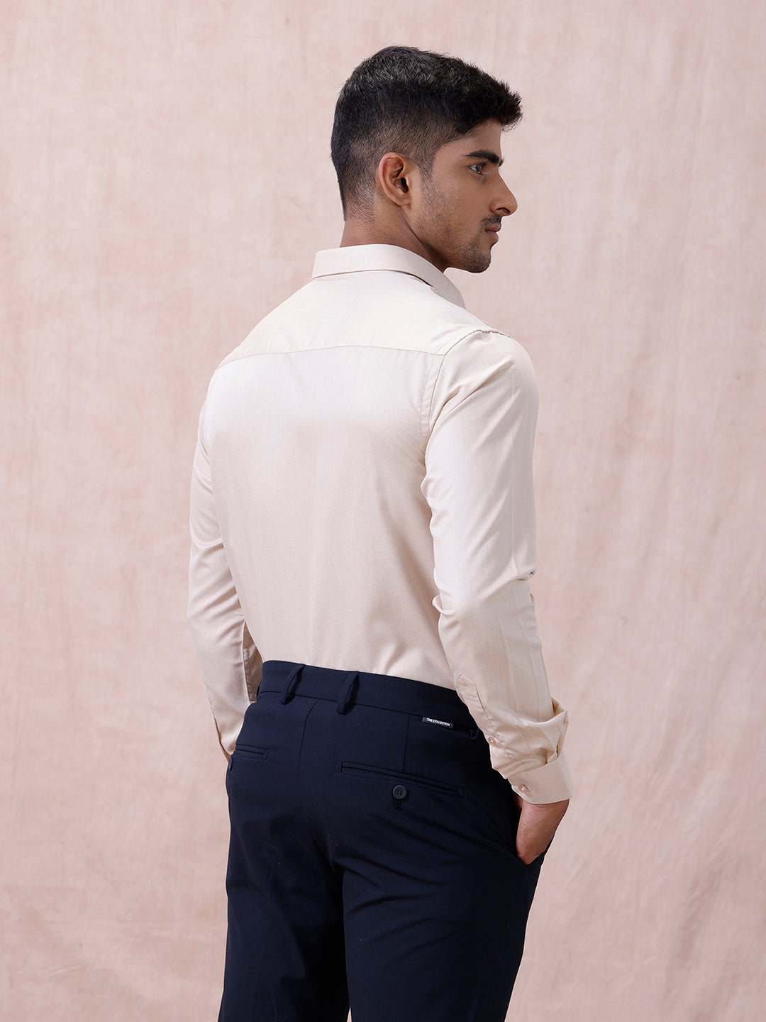 Men Cotton Rich Shirt Lt Beige Sandal T61 AKT1