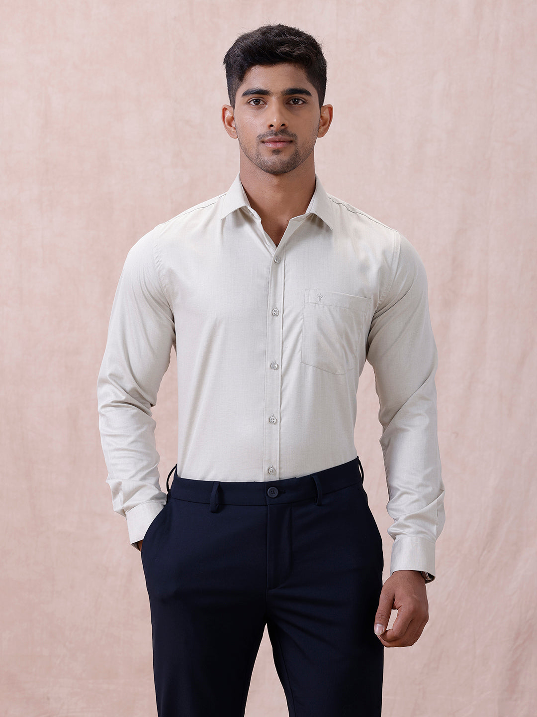 Men Cotton Rich Shirt Lt Teal Green T61 AKT2