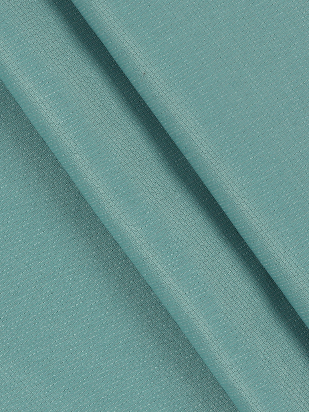 Cotton Blend Self Design Teal Blue Fabric Elight Gold