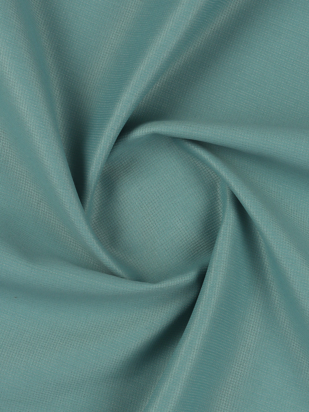 Cotton Blend Self Design Teal Blue Fabric Elight Gold